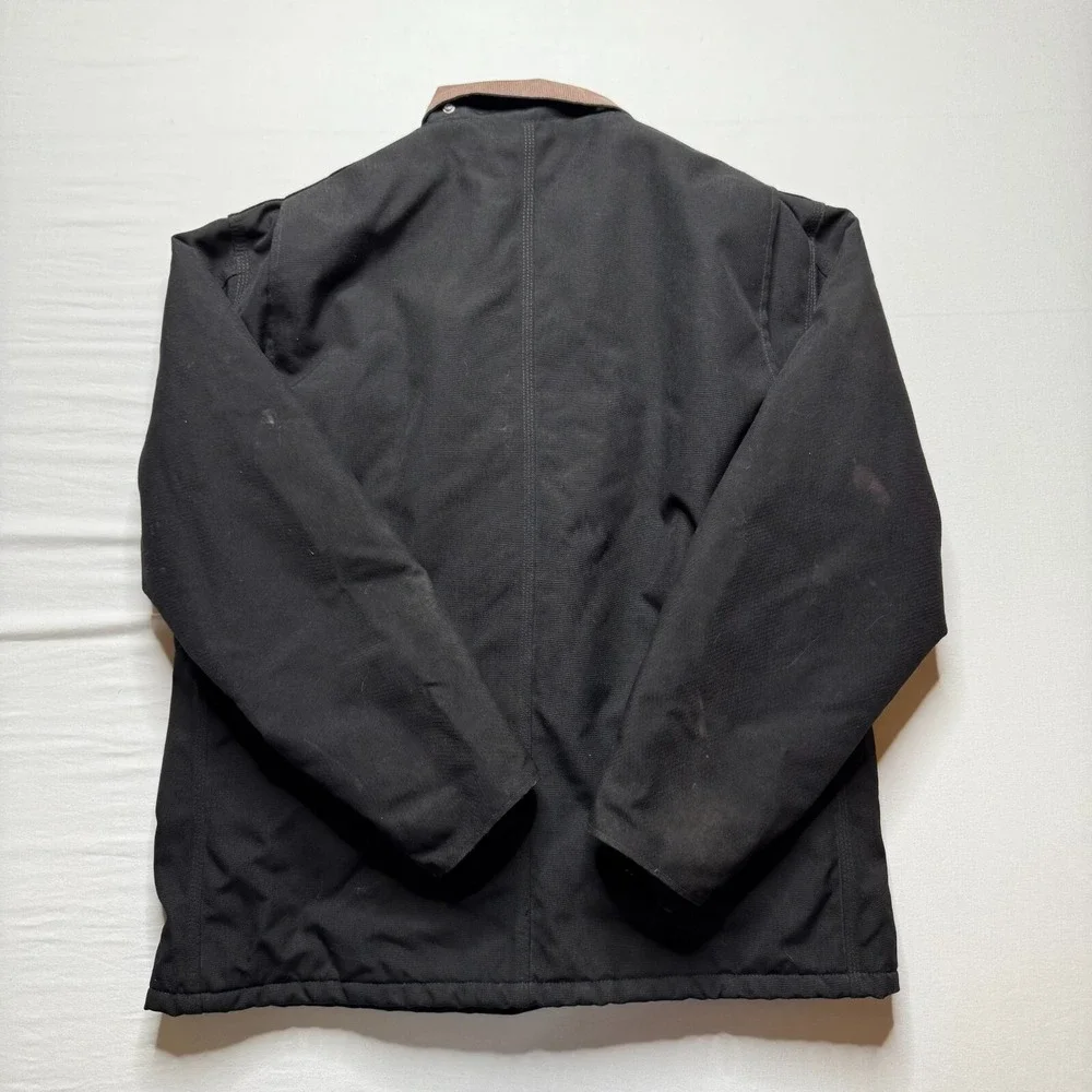 Carhartt Jacket‎ Mens Large Black C55 Arctic Yukon Work Thrashed Broken Zip - Picture 2 of 8